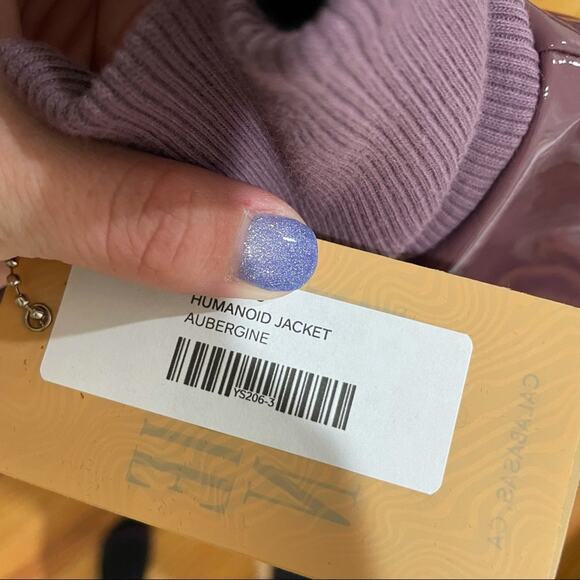 NEW MAISIE WILEN Humanoid Track Jacket Aubergine Purple Shiny Small - Picture 6 of 10